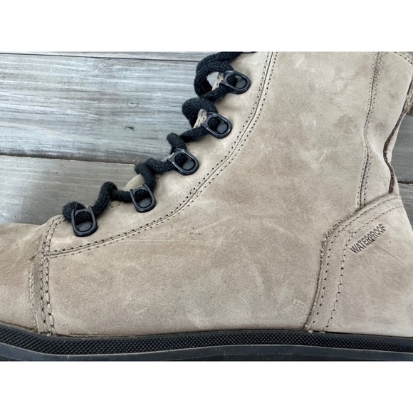 Sorel Lennox Lace Waterproof Tan Leather Booties Combat Size 8 Gorpcore Hiking - Picture 11 of 13